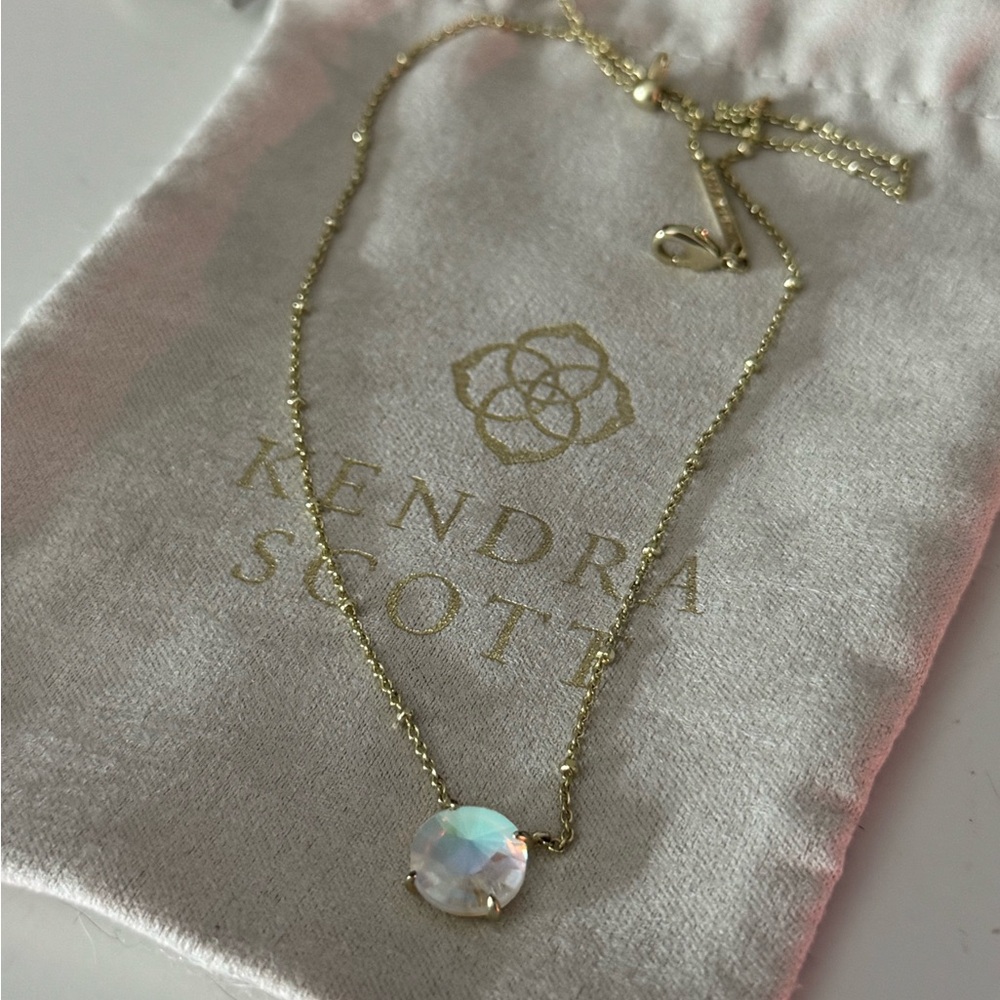 Kendra Scott Gold Necklace with Opalescent Charm